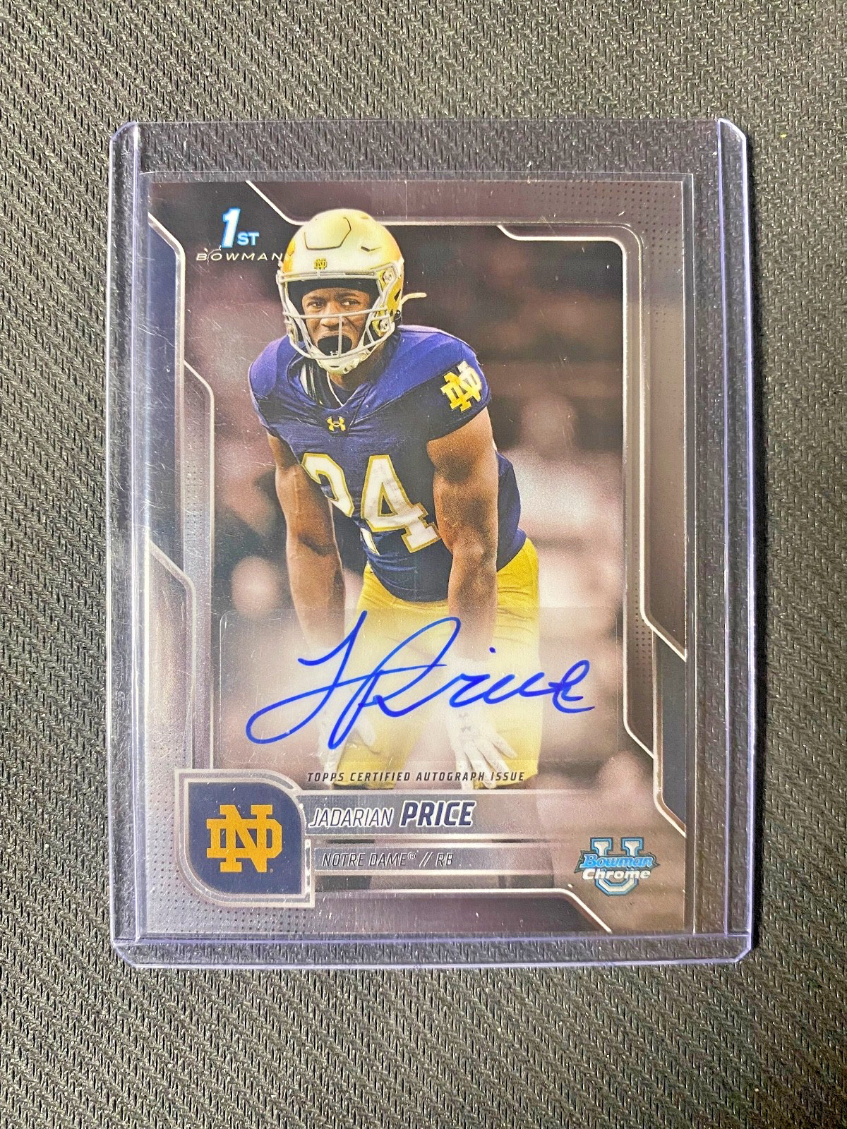 2025 Bowman U Chrome Jadarian Price 1st Auto Notre Dame BCA-JPR