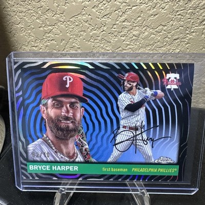 2025 Topps Chrome Platinum Bryce Harper #135 Black Vibrations SSP 2/10 -Phillies