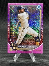 Jackson Chourio 2025 Bowman Chrome Mojo Pink Refractor /199 Brewers