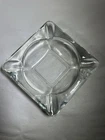 Vintage Anchor Hocking Thick Heavy Square Glass Ashtray Collectible Collect
