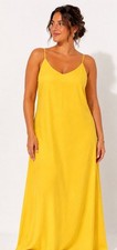 Vince Camuto Yellow V-Neck Sleeveless Maxi Dress Size L