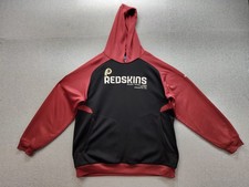 Reebok NFL Men Sweater 3XL Black Red Washington Redskins Hoodie Long Sleeve
