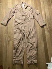 Military CWU-27/P Flyers Coveralls Nomex Flight Suit Tan Captain Bars 44R