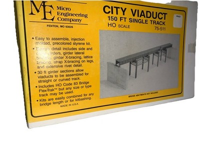 HO Micro- Engineering #75-511 HO CITY VIADUCT 150' SINGLE TRACK