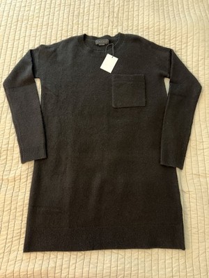 NWT HATCH Women's Black Long Sleeve Sweater Dress Acrylic Blend Pocket Size 1