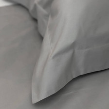 Egyptian Cotton 400 Thread Count Luxury Plain Grey Pillowcase Oxford Border