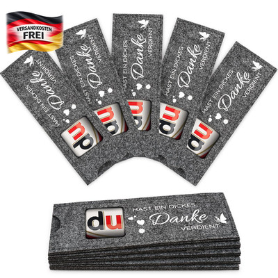 Filz-Schutzhülle für Duplo-Schokolade Geschenkverpackung 10 Stück Herzdesign