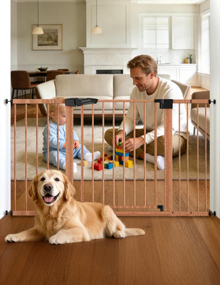 Metal Auto Close Baby Gate Pressguard P7, 29''-55'' Wide Extra Wide Pet Gate for t
