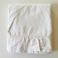 POTTERY BARN Essential Cotton Flat Sheet : Ivory / Natural - FULL