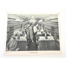 Vintage 1940s In A Passenger Coach Train Car 11x8.5 Photo Print 2