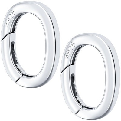 HINZIC 2pc Sterling Silver Oval Clasp Hypoallergenic Necklace