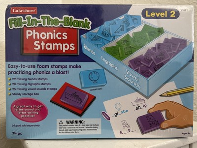 SEALED - Lakeshore Fill In The Blank Phonics Stamps Level 2 - 74 PC