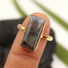 Natural Labradorite Gemstone Ring,925 Sterling Silver,Womens Ring,Gift For Her