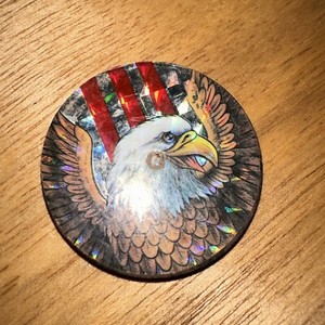 1990's POG Metal Slammer - Bald Eagle in front of American Flag