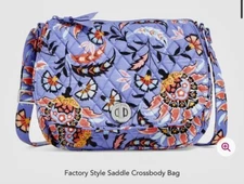 NWT Vera Bradley  Saddle Turnlock Crossbody HandBag Mural Garden Retails $89
