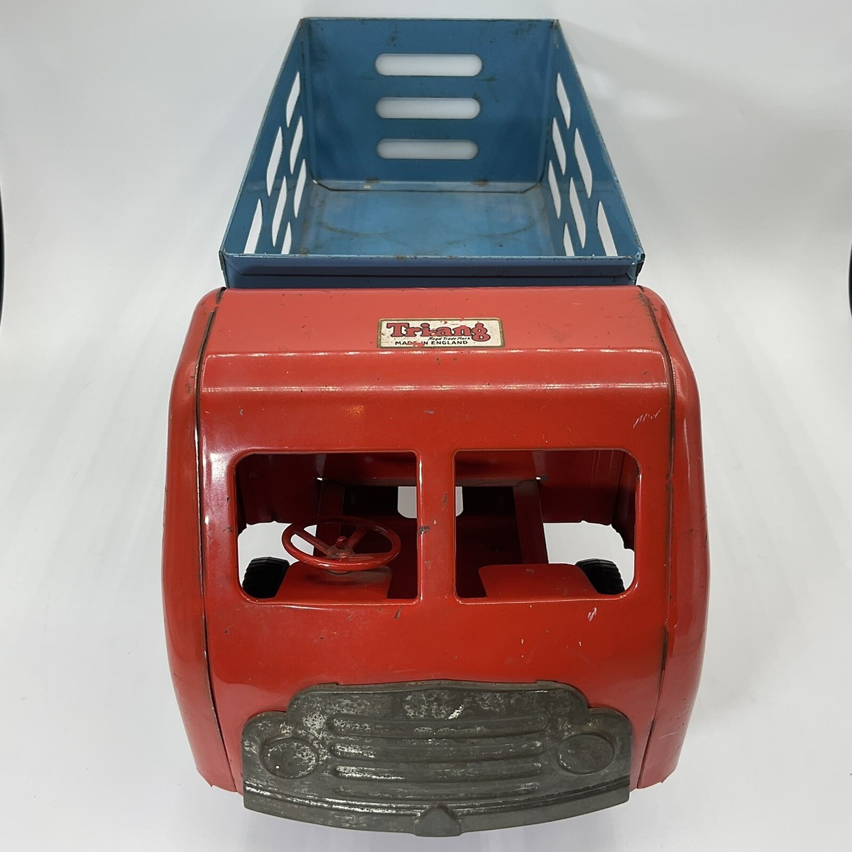 Tri-ang Dairies Milk Truck w/ 6 Jugs Vintage Pressed Steel Toy