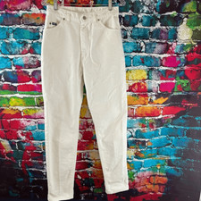 Vintage 90s White Lee Mom Jeans Womens 12 M High Waisted Tapered Made In USA