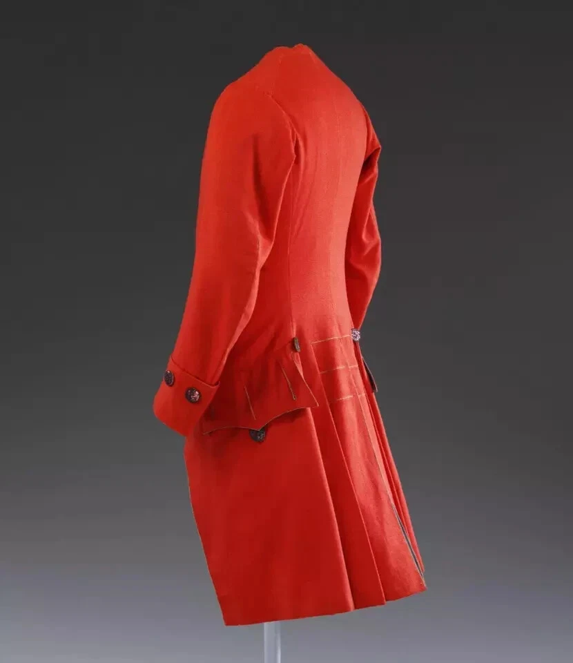 Nuevo Hombre 1770 Rojo Victoriano Disfraz Lana Estilo Vestido Abrigo Regencia Envío Rápido Foto 2 de 4