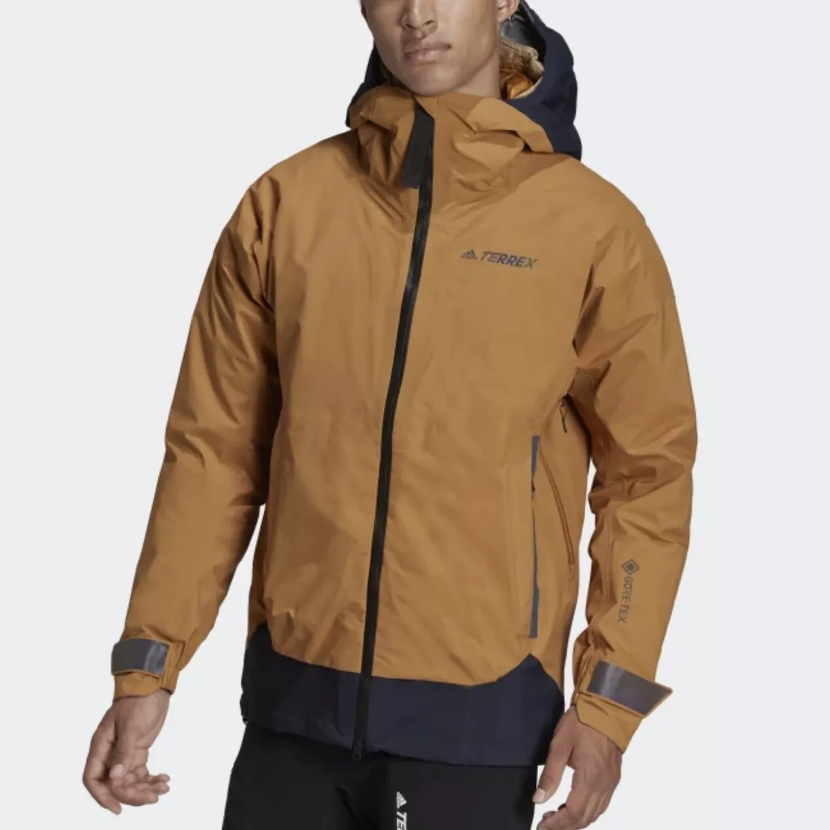 Adidas TERREX MYSHELTER GORE-TEX RAIN JACKET Brown Mesa / Legend Ink Sz M NWT