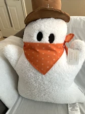 Halloween Cowboy Ghost Plush Pillow NWT Halloween Decor Isaac Mizrahi