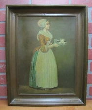 LA BELLE CHOCOLATIERE WALTER BAKER & Co Antique Tin Advertising Sign CHOCOLATE