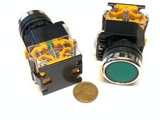 2 Pieces Green Latching push button switch 22mm normally open closed n/o n/c C32