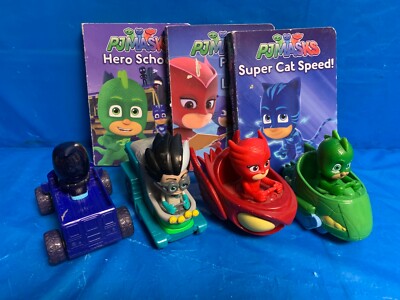 PJ Masks - 4 Vehicles &3 hardboard books