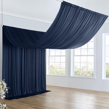 10Ft 20Ft Navy Blue Ceiling Drapes for Parties Weddings, 2 Panels 5 20Ft Long Te