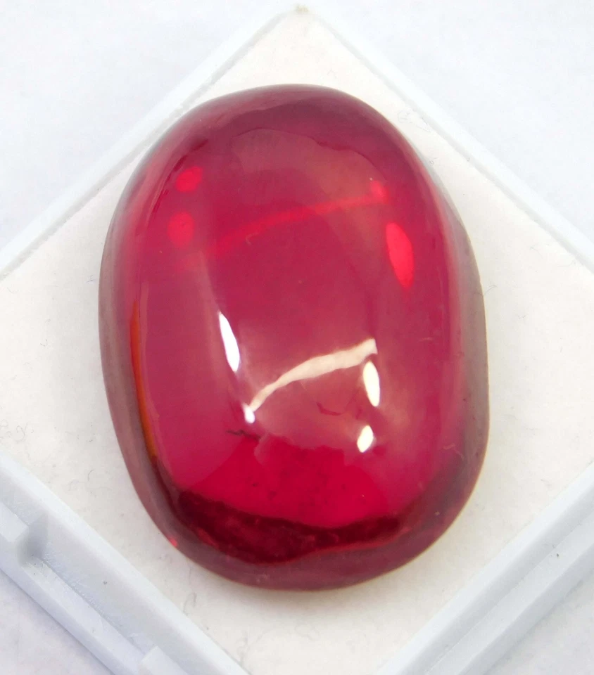 Certified 45.15 Ct Natural Burma Red Ruby Oval Cabochon Cut Loose Gemstone - Image 3 of 4