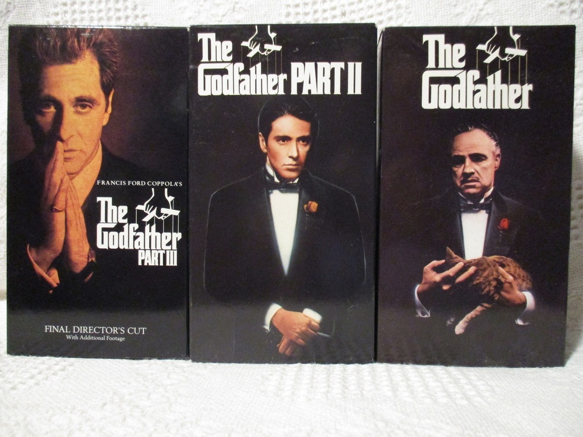 VHS Movie THE GODFATHER Part I, II & III video Box Set Lot