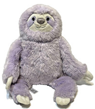 FAO Schwarz Plush Sparklers Purple Fur Sloth Glitter Nose Sparkle Stuffed 15 In