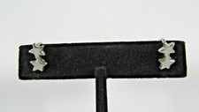 Silvertone Dual Star Clip-On Earrings