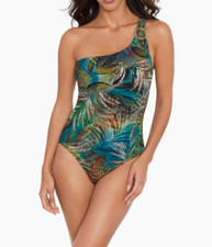 Amoressa Swimwear by Miraclesuit Size 8 Cameroon Tellicherry 1-Piece Blue Green