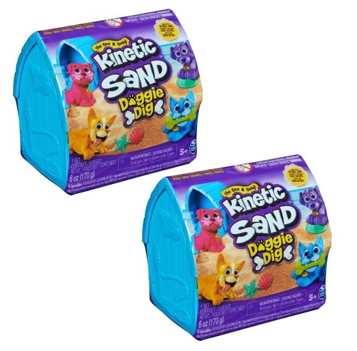 Kinetic Sand Hundehütte Doggie Dig Magic Natural Beach Sand (2er Pack)