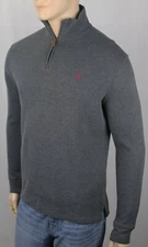 Polo Ralph Lauren Grey 1/2 Half Zip Sweater Burgundy Pony NWT