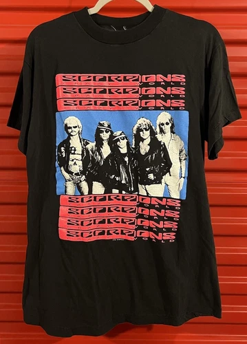 90s Scorpions Band Tour T Shirt Mens Large Double S 1990s vintage concert t-shirt, vintage, size L, single stitch, B+ condition
