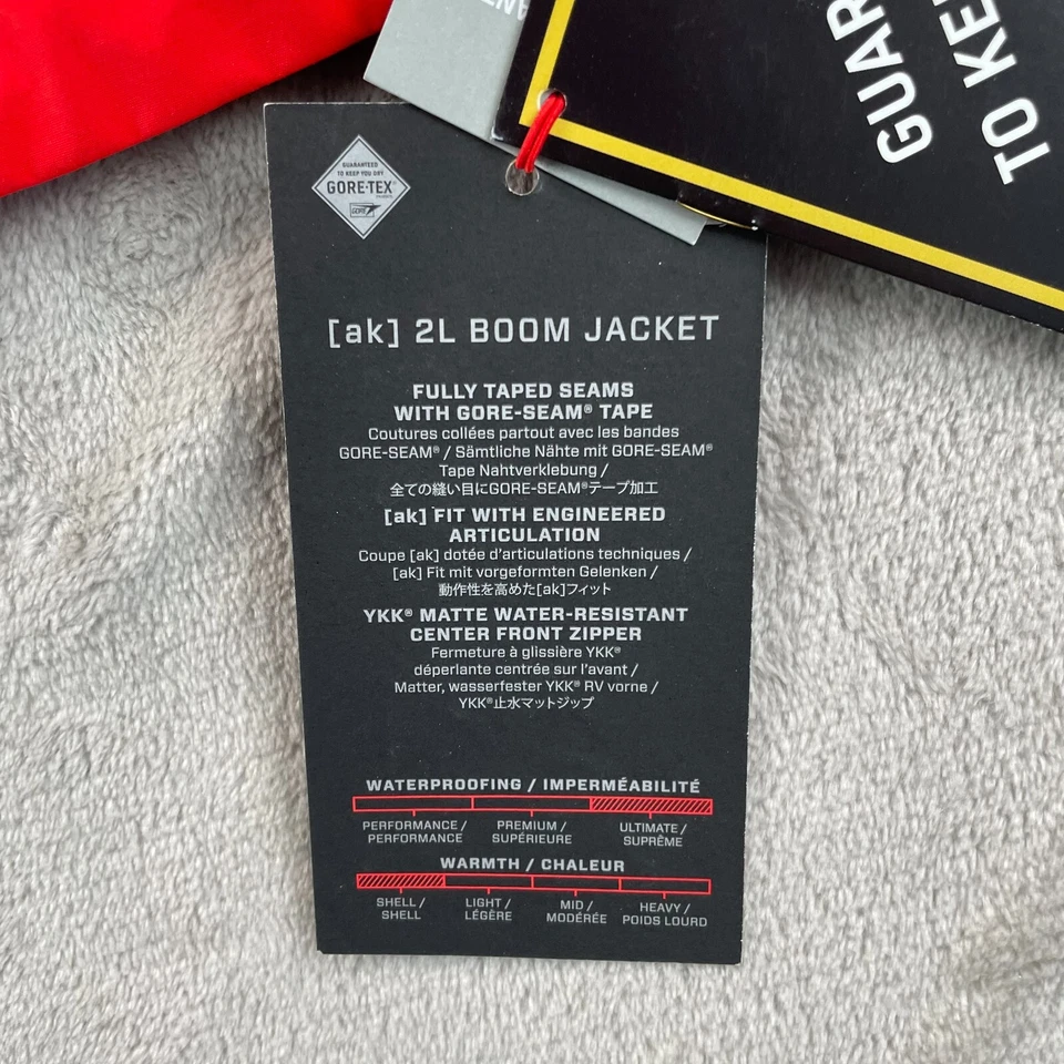 Jaqueta de Snowboard Burton AK 2L GORE Costura Fita Boom Masculina Média Vermelha Com Capuz Nova Com Etiqueta - Imagem 3 de 4