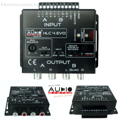 Audio System 4-Kanal High-Low-Level-Konverter Autoradio Adapter Cinch HLC-4 EVO
