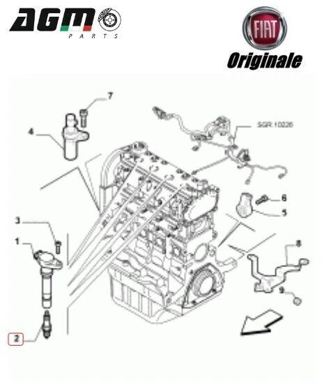 KIT 4 CANDELE ORIGINALE FIAT 500 DOBLO FIORINO PUNTO PANDA MITO 1,4 BZ 55190788 - Immagine 4 di 4