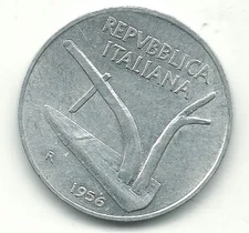A HIGH GRADE AU 1956 R ITALY 10 LIRE COIN-JAN287