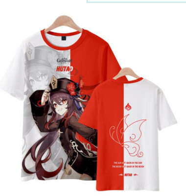 Genshin Impact Cosplay Men Women 3D Basic Short Sleeve T shirt Casual Tee Y20