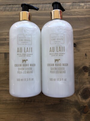 THE SCOTTISH FINE SOAPS AU LAIT MILK & HONEY CREAM HAND WASH PUMP 2- 17.5 OZ