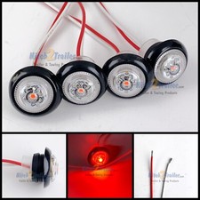 4 Red Clear 34 Led Bullet Lights 2 Wire 12v Round Clearance Marker Trailer