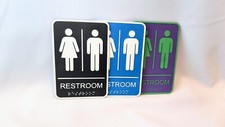 ADA Compliant Restroom Signs - Available in Multiple Color Combination