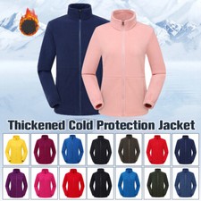 Mens Unisex Winter Fleece Jacket Plain Full Zip Up Outdoor Warm Polar Work Coat