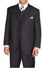 New Men's 3-Piece Suit with Vest Classic Cut Luxurious Wool Feel  Black 5802V