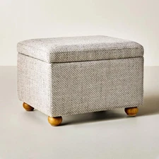Upholstered Storage Ottoman - Granite - Hearth & Hand with Magnolia Furniture