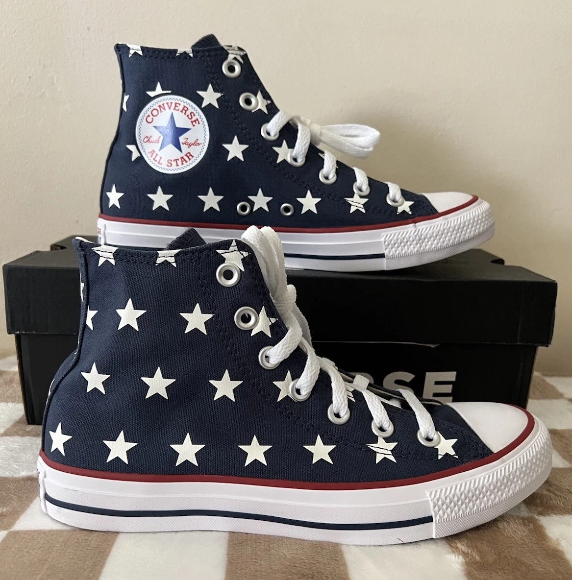 Converse Chuck Taylor All Star Hi Night Red Blue for sale | eBay