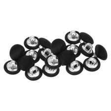 20pcs 10mm Fabric Cloth Covered with Metal Shank Round Buttons, Black