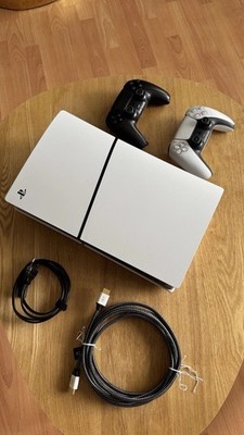 Sony PS5 Slim Blu-Ray Edition 1TB Spielekonsole - Weiß + 2 Controller + Kabel